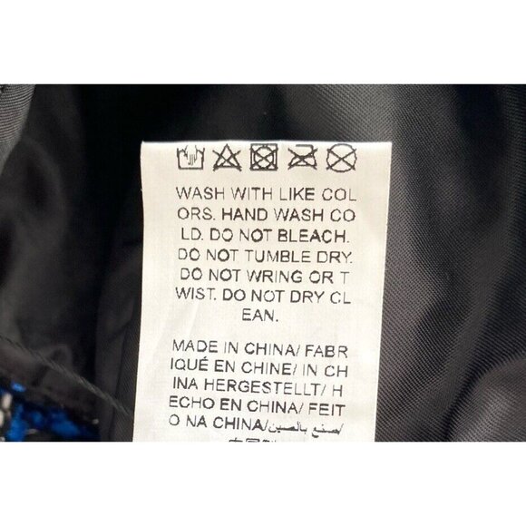 SHEIN SXY Houndstooth Zip Back Crop‎ Tweed Tank Top Royal Blue Black Size M NWT - Picture 6 of 6